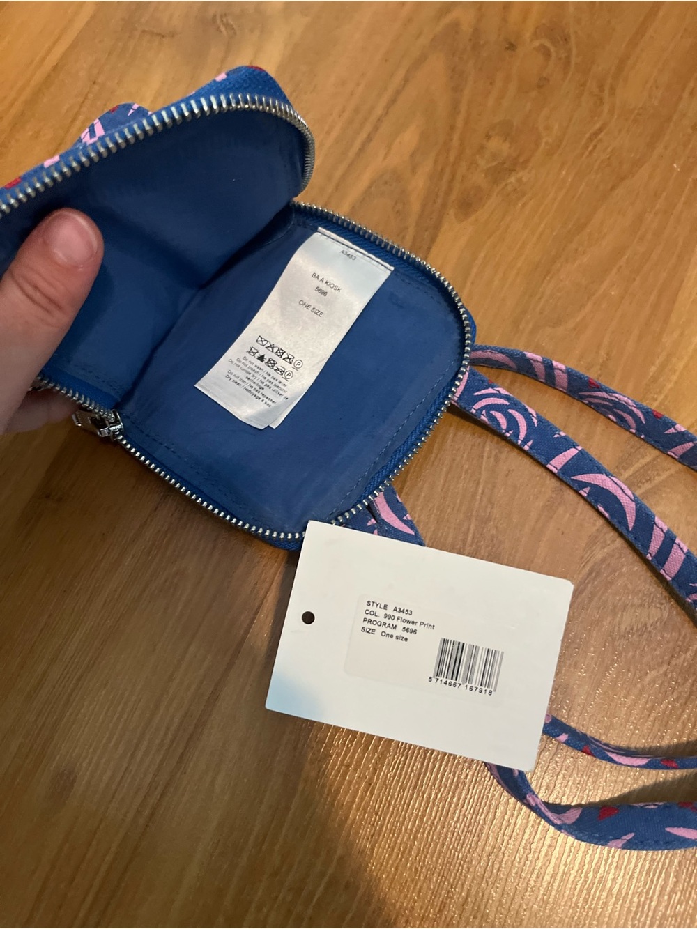 Ganni Blue and Pink Floral Crossbody Bag - Picture 5 of 6